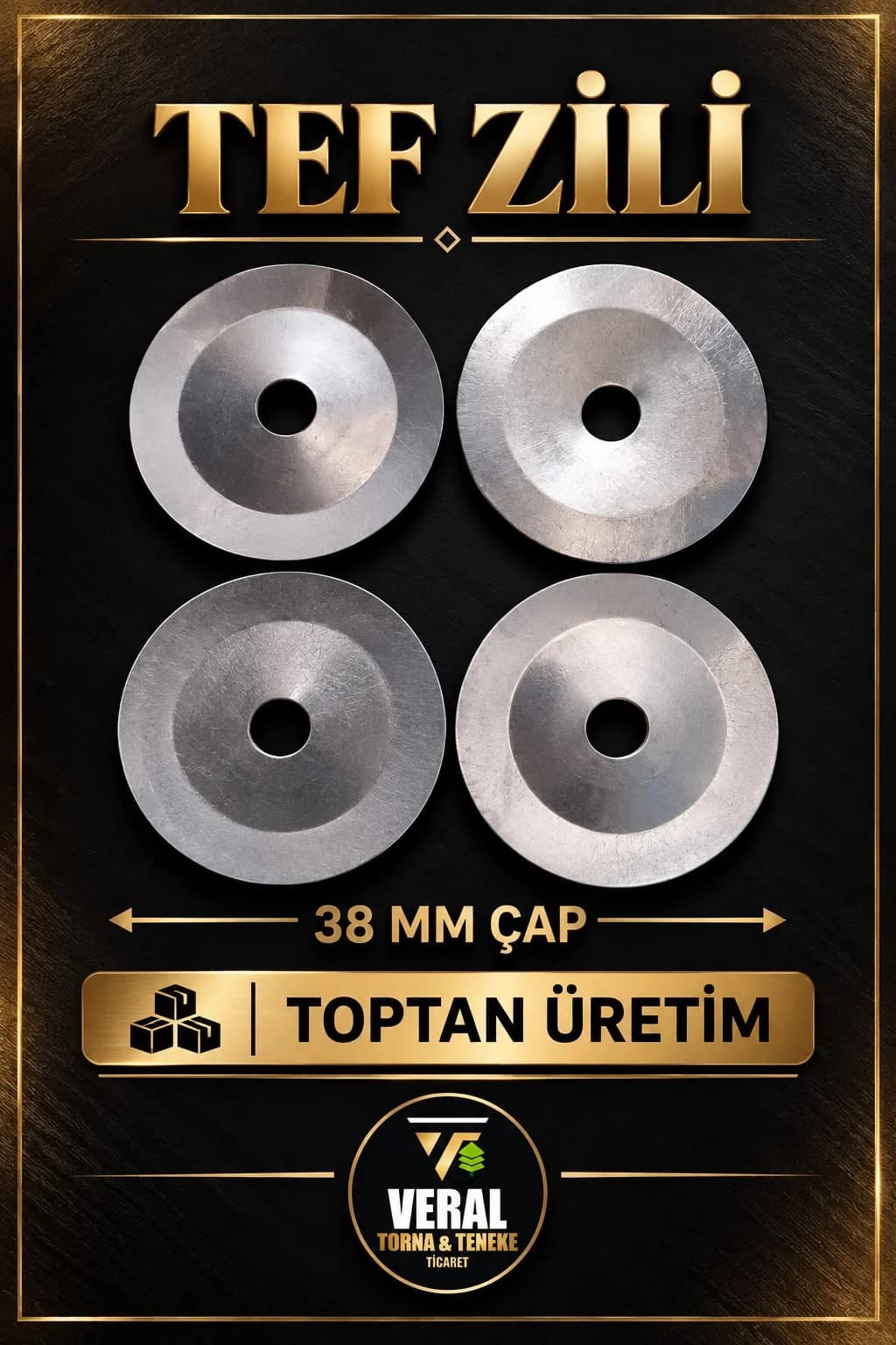 Veral tef zili – 38 mm çap, toptan üretim